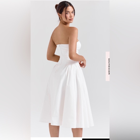 GEORGIANA
WHITE COTTON STRAPLESS MIDI SUNDRESS - Picture 3 of 3